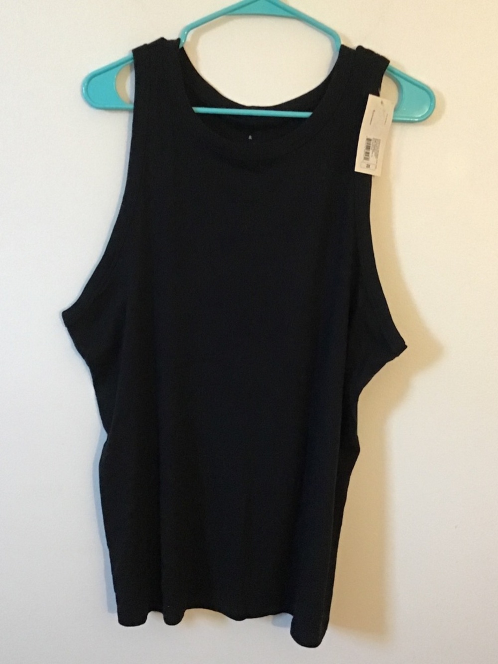 A New Day Womens Black Ribbed Tank Top Size 2X